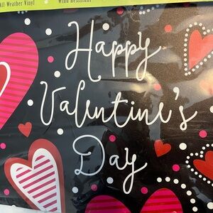 Romantic Hearts Vinyl Mailbox Cover - Black and Pink